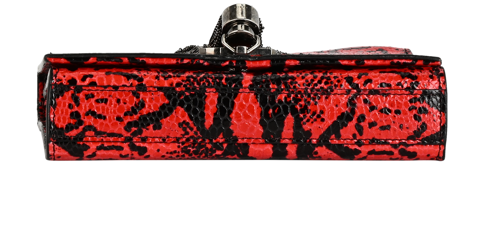 Snakeskin Print Kate Tassel, &pound;595, Handbags, Black/Red, Leather, Top view